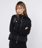 Chest pocket 2-way zip-up knit jacket