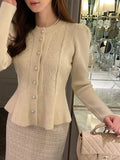 Even Pearl Puff Knit Cardigan