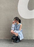 Paying Denim Sleeveless Mini One Piece