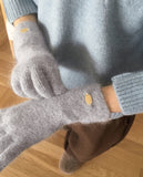 Somb Gold Pendant Angora Touch Hole Finger Gloves