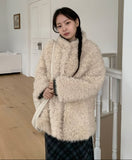 Bihin Collar Half Fur Jacket