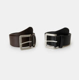 Big square buckel leather belt