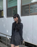 Bobo Black Denim Cargo Mini Skirt