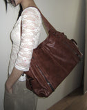 Griffin Leather Multi-Pocket Shoulder Bag
