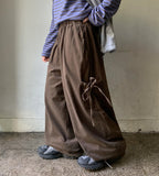 Tokoe Brushed Banding Ribbon Cargo Pants