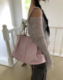 Pecan Leather Shirred Shoulder Bag