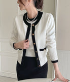 Kenshu color matching knit cardigan set