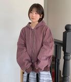 [unisex] Date Two Way Over Hood Zip Up Jumper
