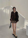 Block Leather Cargo Miniskirt