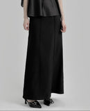 Belted cut long skirt