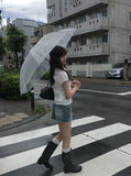 Alone Collar Cap Sleeve Wrinkle Short Sleeve Blouse Shirt
