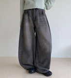 Kvenne Cut Denim Balloon Wide Pants