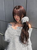 [Scrunchie Set] Nora Off-Shoulder Loose Knit