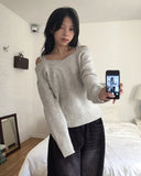 Olber loose fit string off shoulder knit