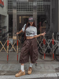 Toffee Wide Cargo Bermuda Pants