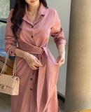 Mazel Collar Shirt Wrap One Piece