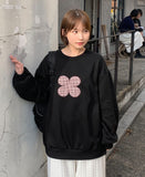 [BAONHAUS] Billbes Flower Patch Fuzz Round Sweatshirt