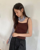 Mauve Wrinkle Pleated Long Muffler Scarf