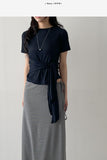 Mono Wrap See-through Short Sleeve T-shirt