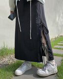 Chika strap nylon long skirt