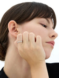 Champagne Full Moon NEW Silver (W) Glossy Slim Ring S
