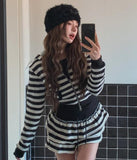 Pierre Stripe Set-up Two-Way Hood Zip-Up