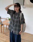 [unisex] Puito Summer Pocket Over Check Short Sleeve