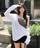 Awning Deep V-Neck Long Sleeve