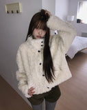 Elu Fluffy Button Jacket