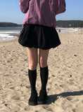 Sio Balloon Pumpkin Belt Mini Skirt