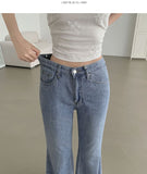 Summer Linen Tencel Banding Loose Bootcut Denim Pants
