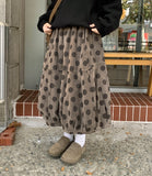 Koneki corduroy cut dot balloon midi skirt