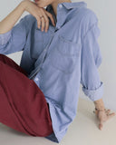 Tarson pocket boxy fit long-sleeved denim shirt