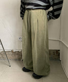 [unisex] Loose banding ribbed wide pants