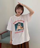 Dukes Cat Print Short Sleeve Tee