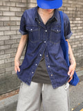 [MADE] Eka Summer Washing Snap Button Pocket Short-Sleeved Denim Shirt