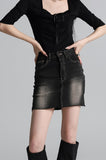 Stitch Brush Denim Skirt