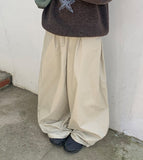 Pyotun Pintuck Banding Cotton Wide Pants