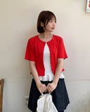 Hyori Frill Dot Sleeveless Cardigan Set