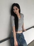 Keating Ribbed Roll-Up Slim V-Neck Three Quarter T-Shirt