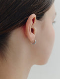 H Edition (W) Cream Hoop Earrings