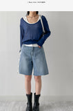 Clips U-neck See-through Knit