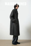 BERNARDO HELLINGBONE DOUBLE COAT