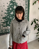 Soapt mix color wool bokashi collar cardigan