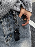 Real leather keyring