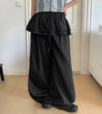 Hyuk Nylon Tiered Banding Skirt Pants