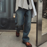 High Pintuck Wide Denim