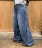 Forching Washing Wide Denim Pants