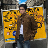 Suede strap racer jacket