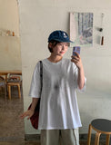 [Unisex] Bakev Print Embroidery Oversize Short Sleeve T-Shirt